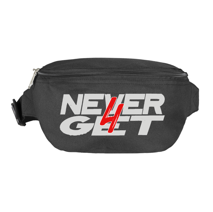 HIP BAG NEVER4GET aus 100% Polyester Oxford 600D, 23x18,5x7cm, PU-beschichtet, 120 g/m², Frontprint