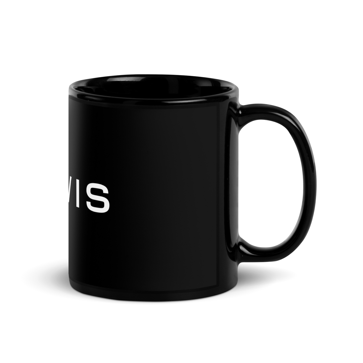DAWIS schwarze glänzende Keramiktasse mit 11 oz Fassungsvermögen und Handwäsche