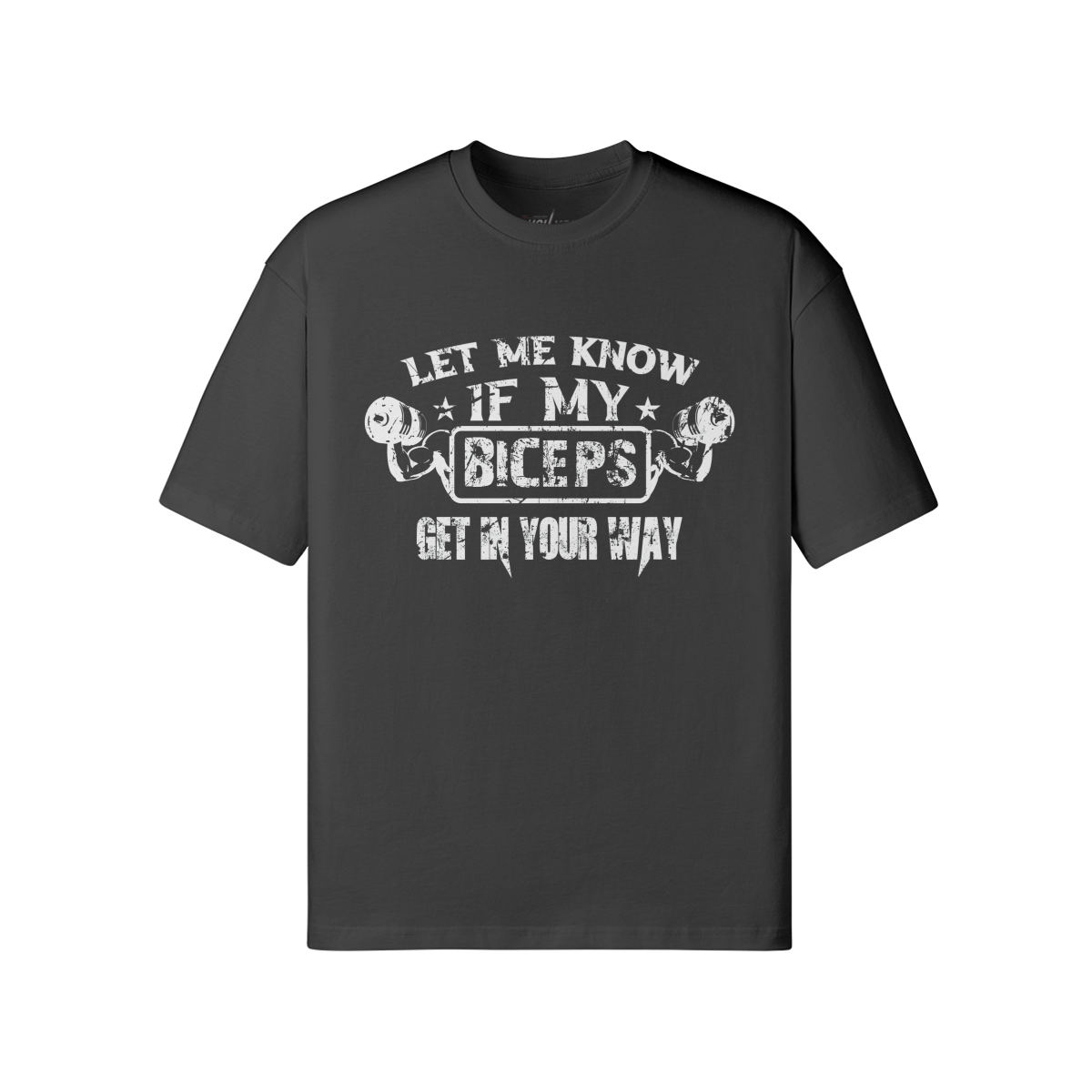 Oversize fit LMK Biceps t-shirt with front and back print, 100% cotton, reactive dyed for lasting color.