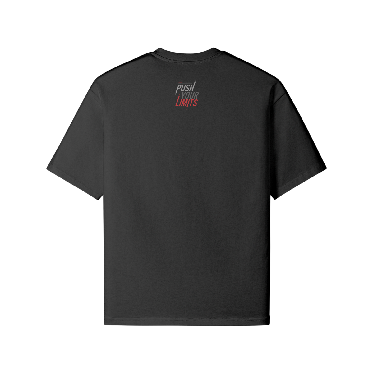 Oversized black t-shirt with "Authentic" front print, 100% cotton.