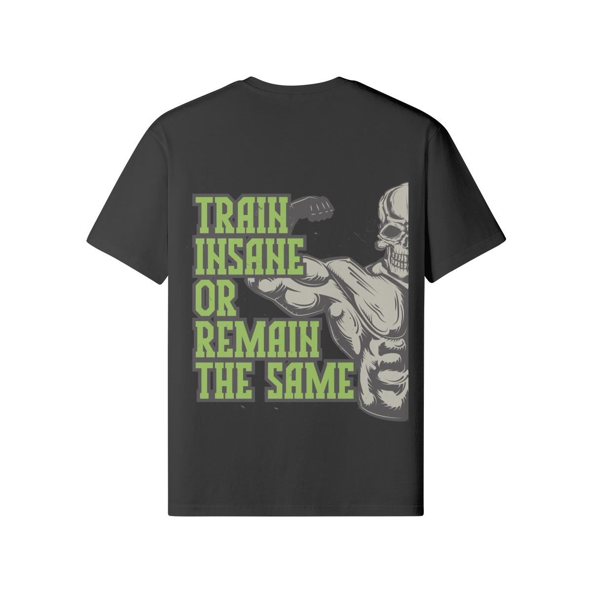 Train Insane t-shirt with front and back print, classic fit, 100% cotton.