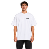 DAWIS Origin Oversize T-Shirt in Weiß aus schwerer Baumwolle mit kleinem Logo-Print auf der Brust