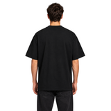 DAWIS Core black oversized cotton t-shirt worn by a man, back view showing heavy fabric and relaxed fit