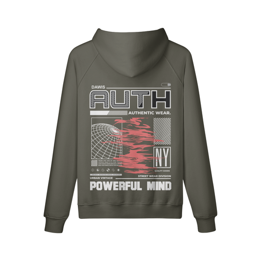 AUTH NY oversize fit hoodie with backprint and kangaroo pocket.