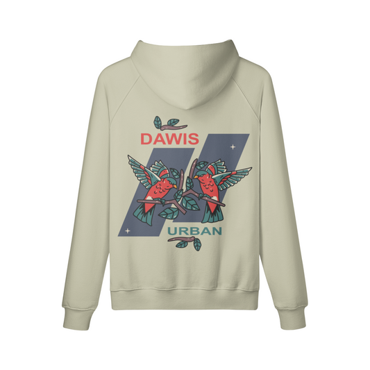Oversize Bird Urban hoodie with front and back print, 100% cotton, reactive dyed.