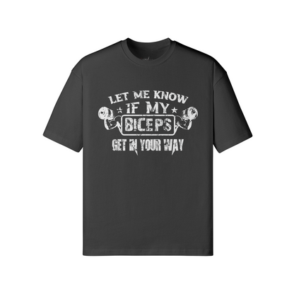 Oversize fit LMK Biceps t-shirt with front and back print, 100% cotton, reactive dyed for lasting color.