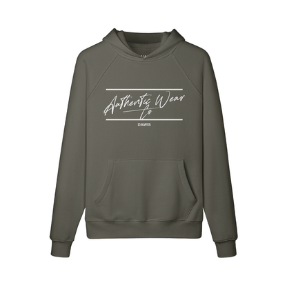 Oversize fit hoodie with front and back print, made of 100% combed cotton, featuring cuffed sleeves and hem.