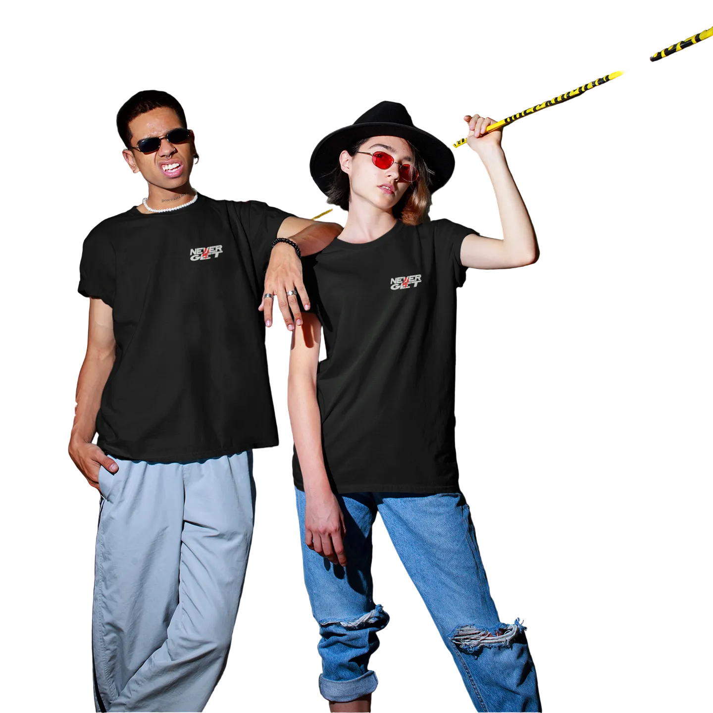 NEVER4GET Shirt mit Oversize Fit und Front- sowie Backprint aus 100% Baumwolle