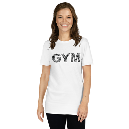 Gym Damen T-Shirt aus 100% Baumwolle mit schwarzem GYM-Print.